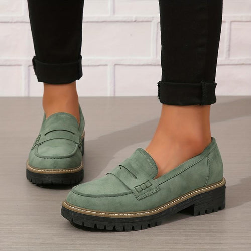 Imogen Chunky Suede-Effect Penny Loafers