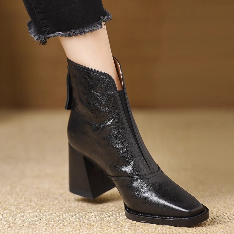 Margot Square-Toe Block Heel Ankle Boots