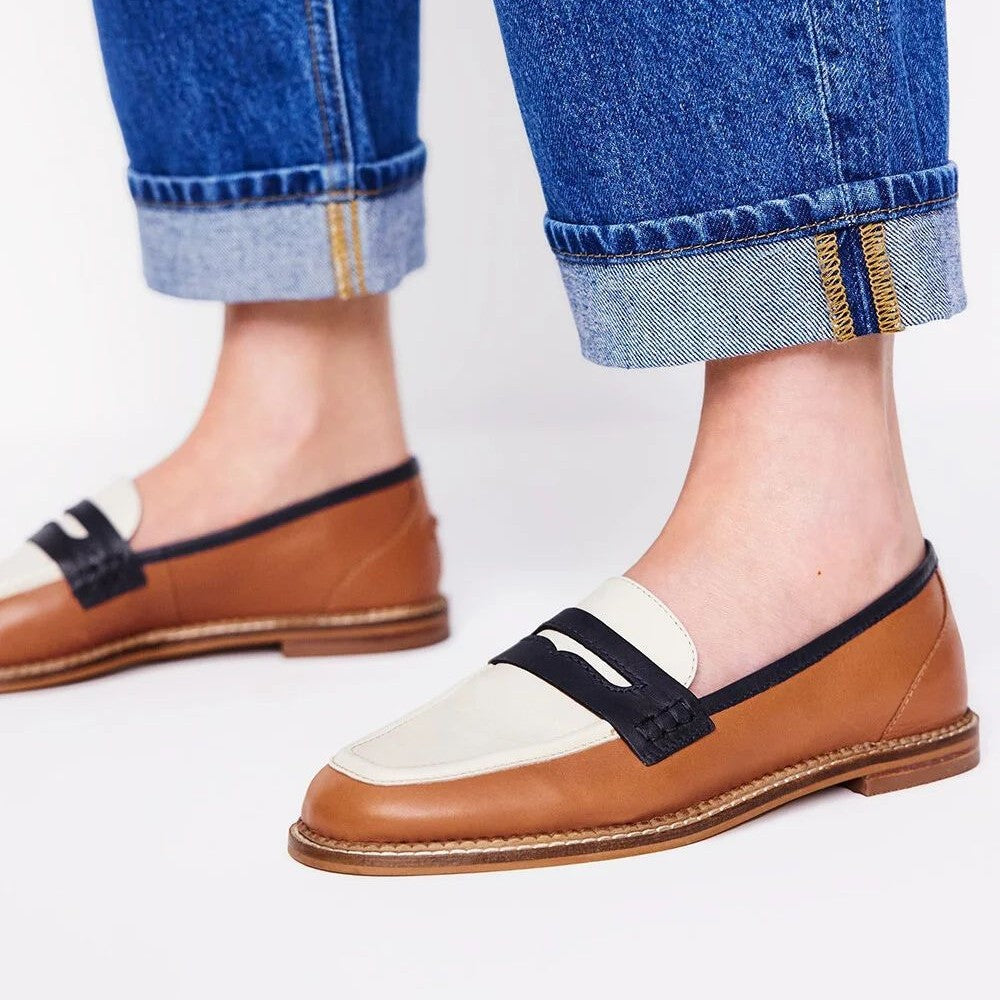 Pippa Colour-Block Penny Loafers