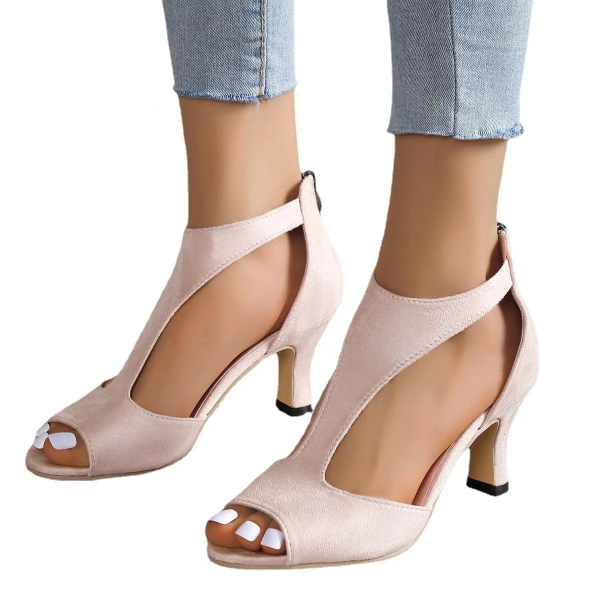 Ottilie T-Bar Peep-Toe Heels