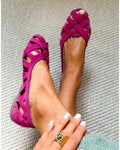 Amalfi Woven Cut-Out Flats – Fuchsia