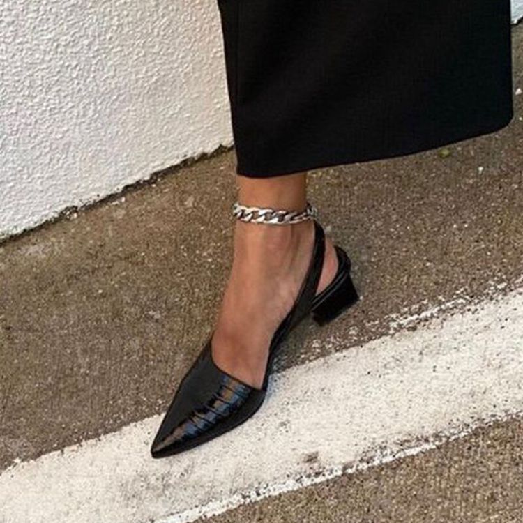Estelle Croc-Effect Slingback Heels