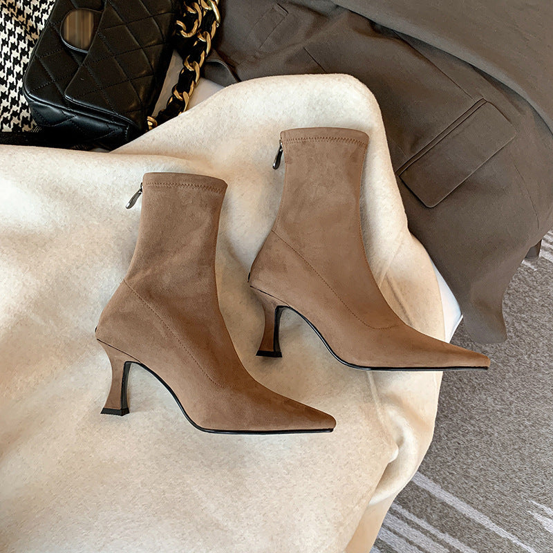 Mila | Pointed Sock Ankle Boots