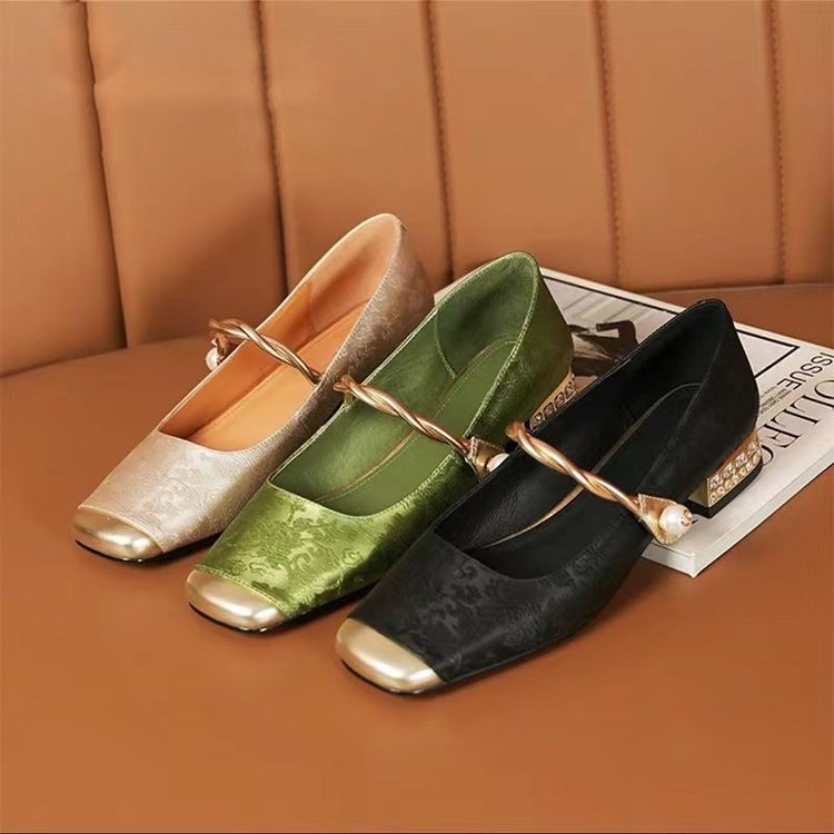 Clementine Pearl Strap Mary Jane Flats