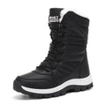 Freya black plush-lined lace-up snow boot