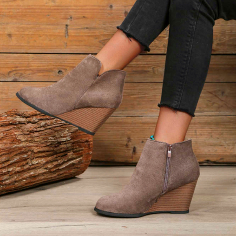 Marlowe Suede-Effect Wedge Ankle Boots