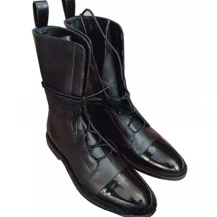 Blair Cap-Toe Lace-Up Ankle Boots