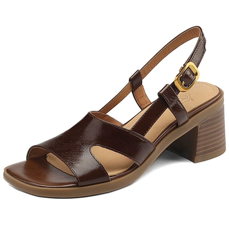 Carmen Square-Toe Block Heel Sandals