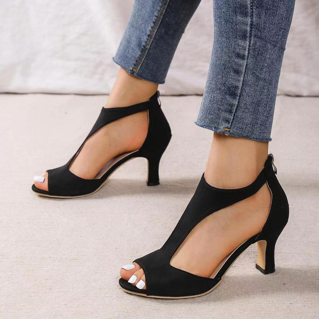 Ottilie T-Bar Peep-Toe Heels