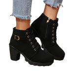 Romy black ankle boots, worn