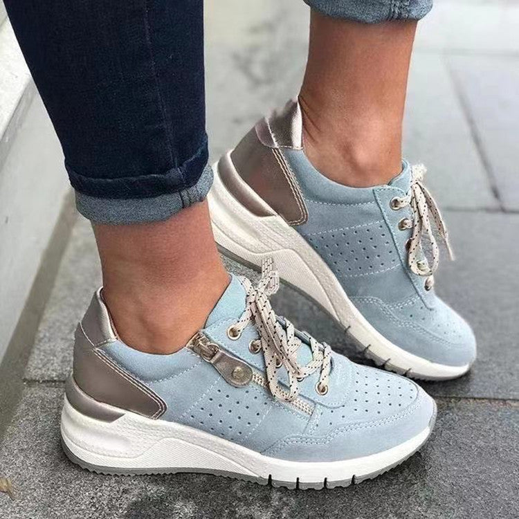 Lina | Perforated Wedge Trainers