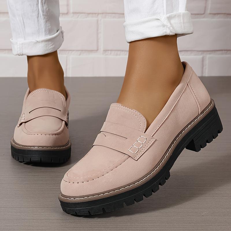 Imogen | Chunky Suede-Effect Penny Loafers