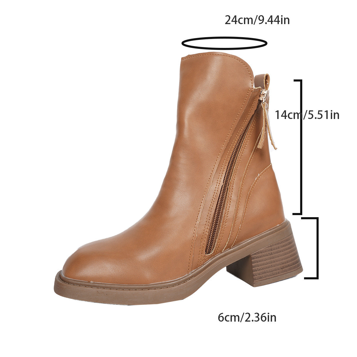Edith Vintage Block Heel Ankle Boots