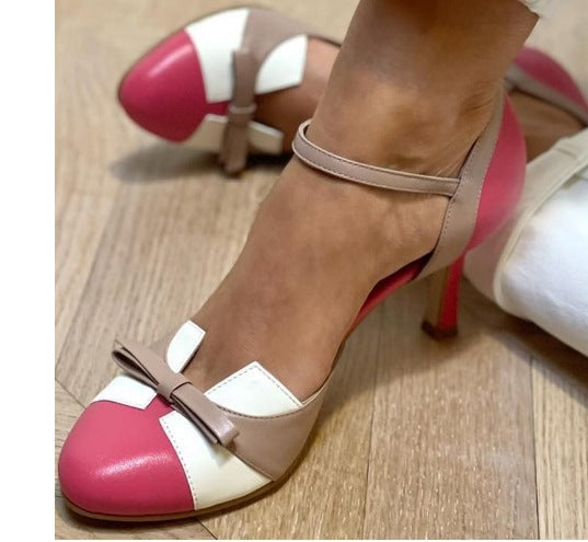 Daisy | Two-Tone Bow Slingback Heels