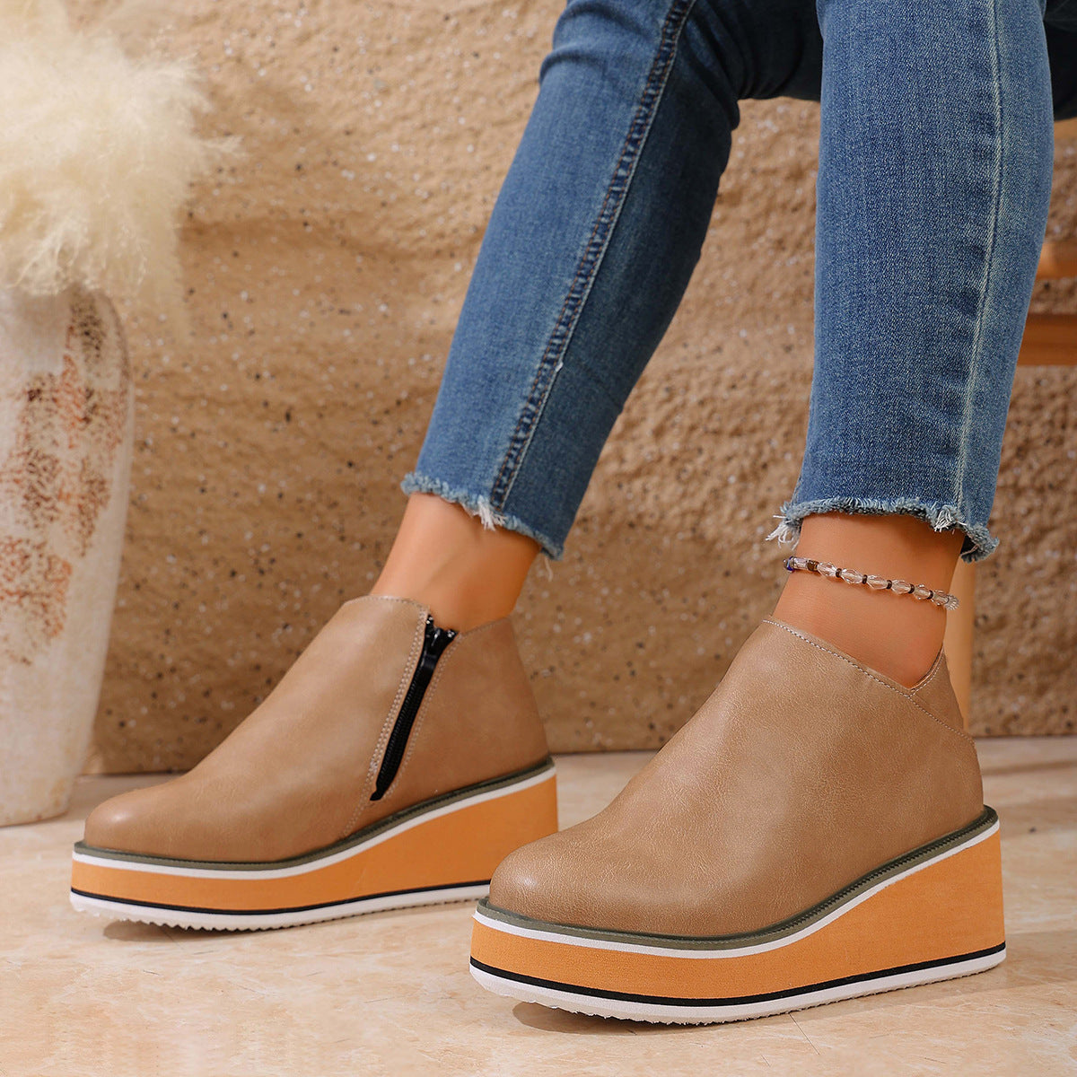 Tove Platform Wedge Ankle Boots