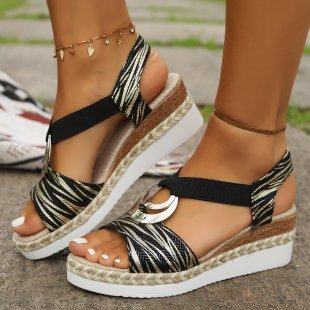 Aurora | Metallic Ring Wedge Sandals
