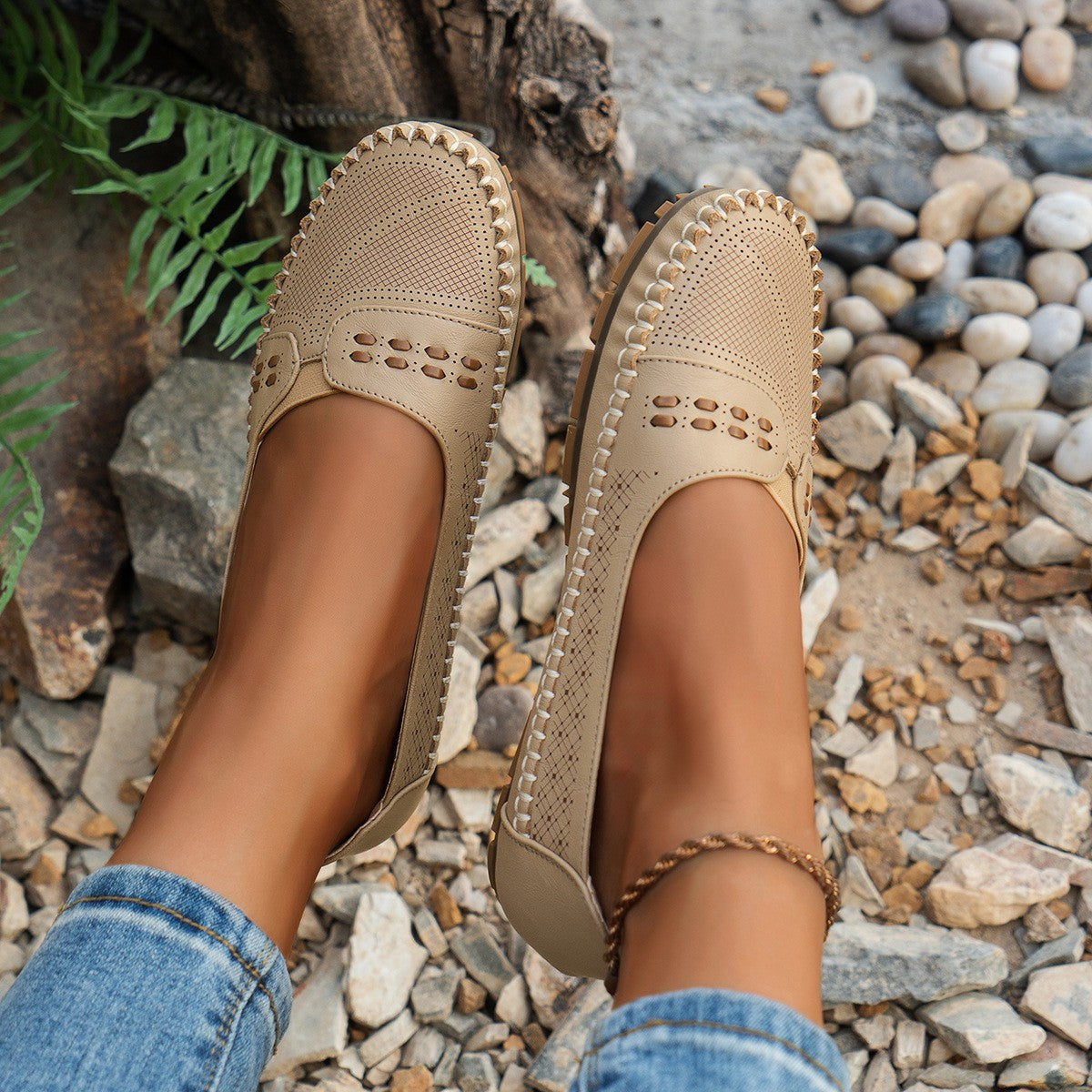 Nora | Stitched Moccasin Loafers