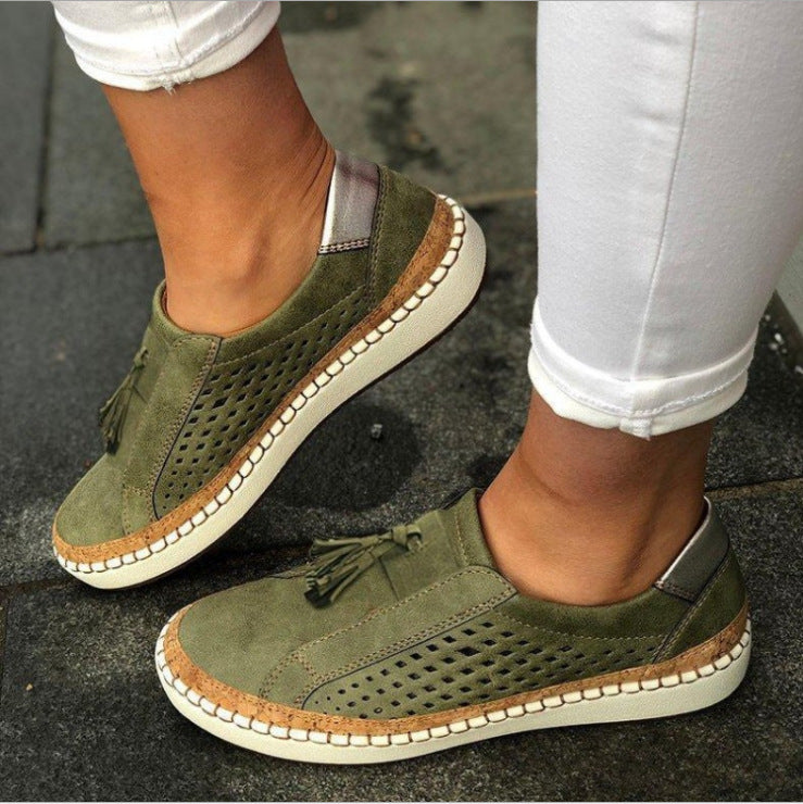 Tallulah | Perforated Tassel Slip-Ons
