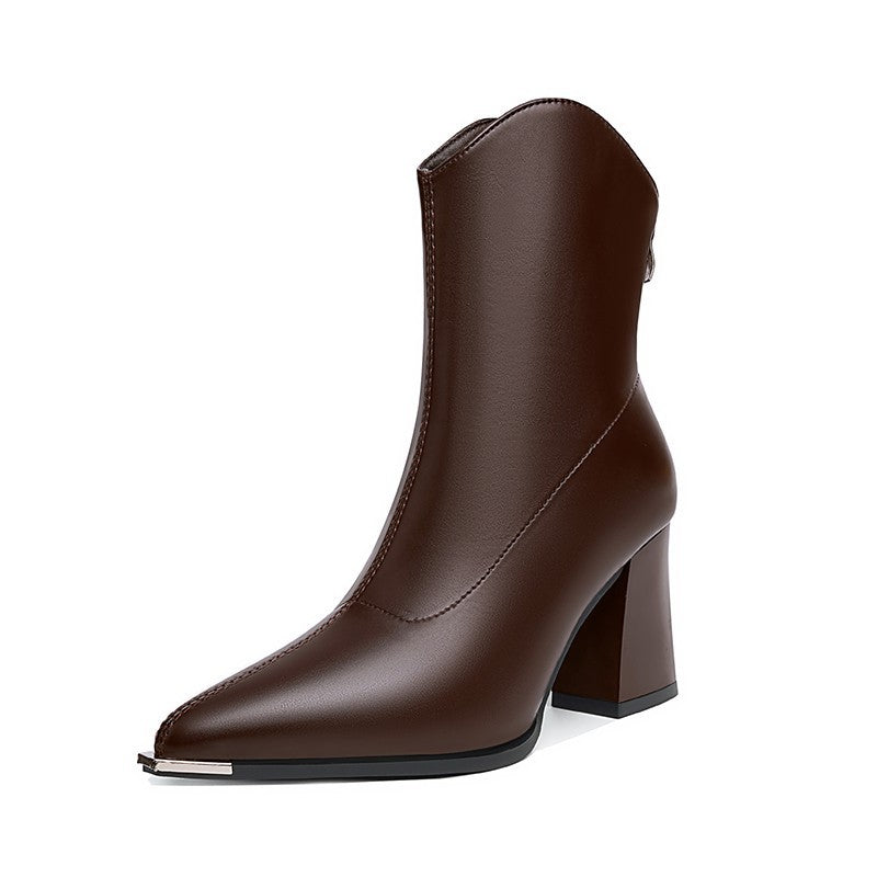 Odette Pointed Block Heel Ankle Boots