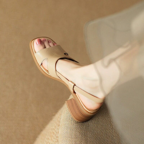 Carmen Square-Toe Block Heel Sandals