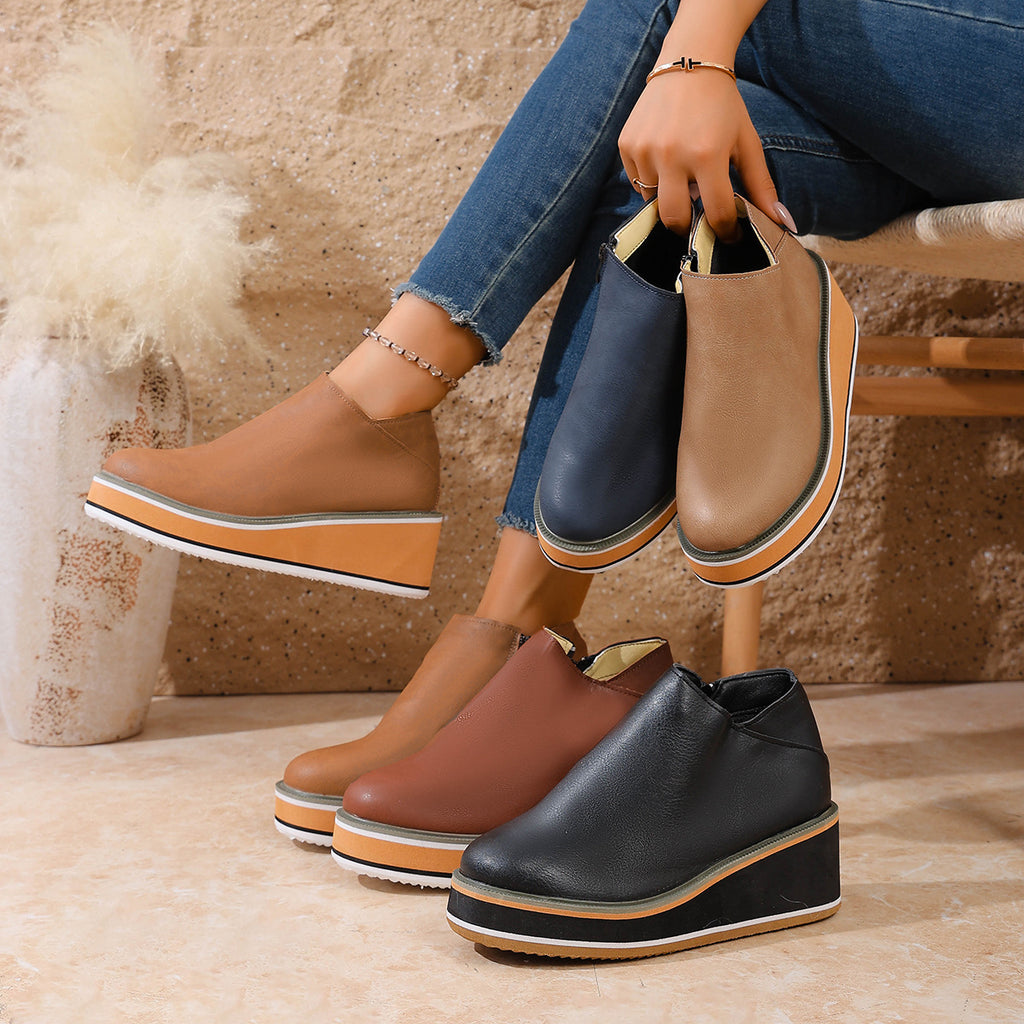 Tove Platform Wedge Ankle Boots
