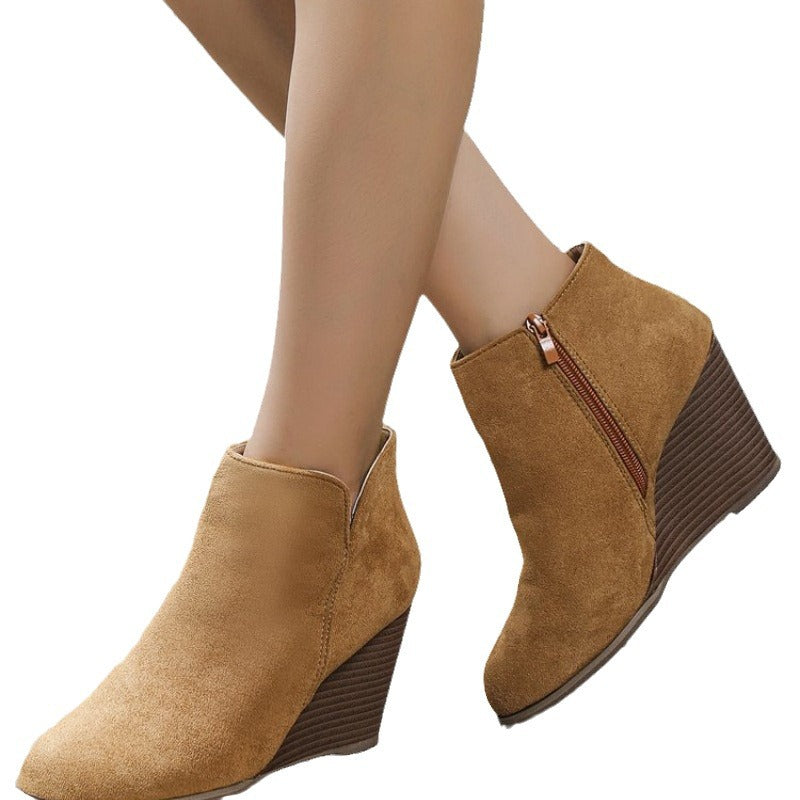 Marlowe Suede-Effect Wedge Ankle Boots