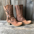 Dakota Slouchy Western Mid-Calf Boots – Brown