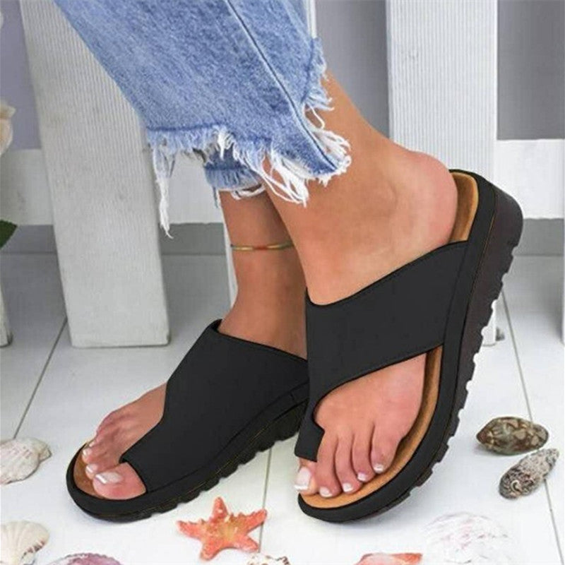 Serena Toe-Loop Platform Sliders