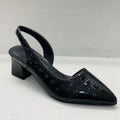 Estelle Croc-Effect Slingback Heels – Black