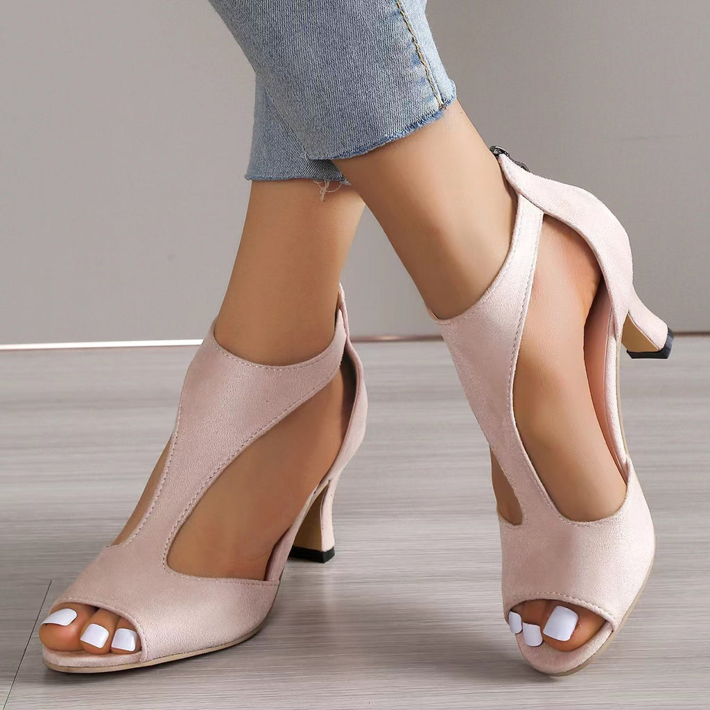 Ottilie T-Bar Peep-Toe Heels