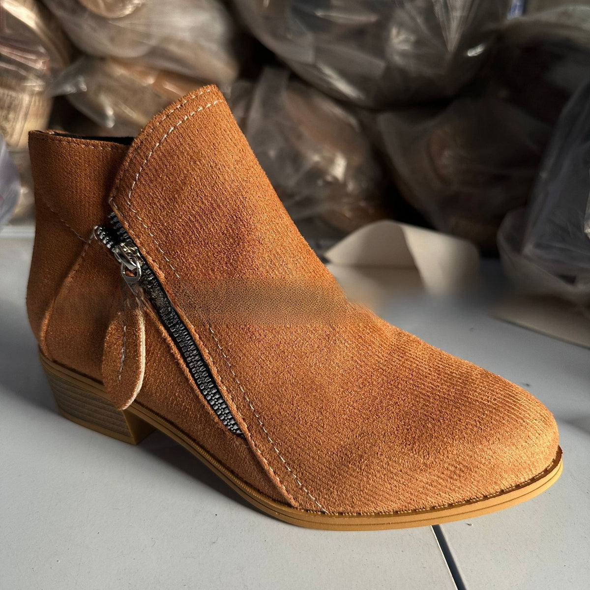 Poppy | Side-Zip Suede-Effect Ankle Boots