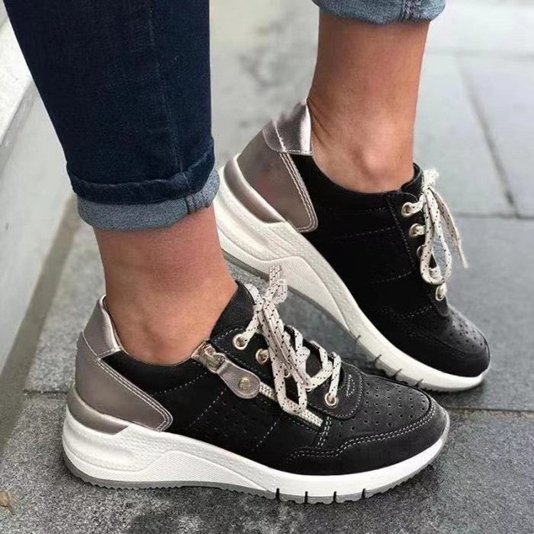 Lina | Perforated Wedge Trainers