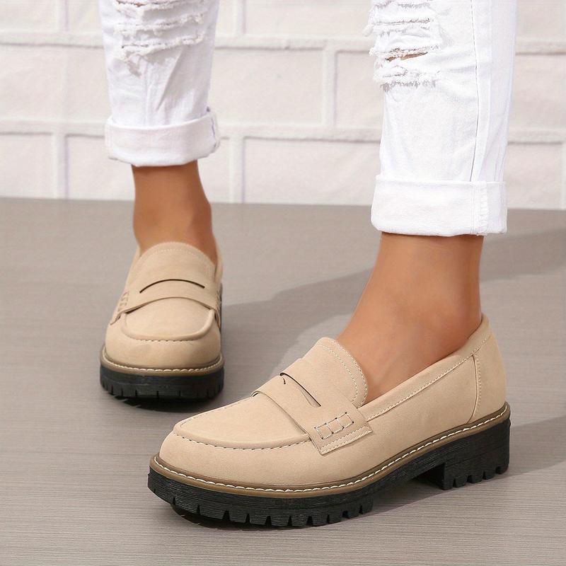 Imogen | Chunky Suede-Effect Penny Loafers