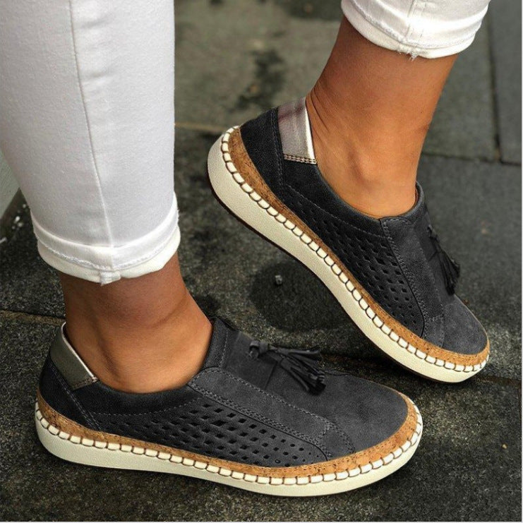Tallulah | Perforated Tassel Slip-Ons