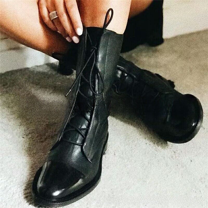 Blair Cap-Toe Lace-Up Ankle Boots