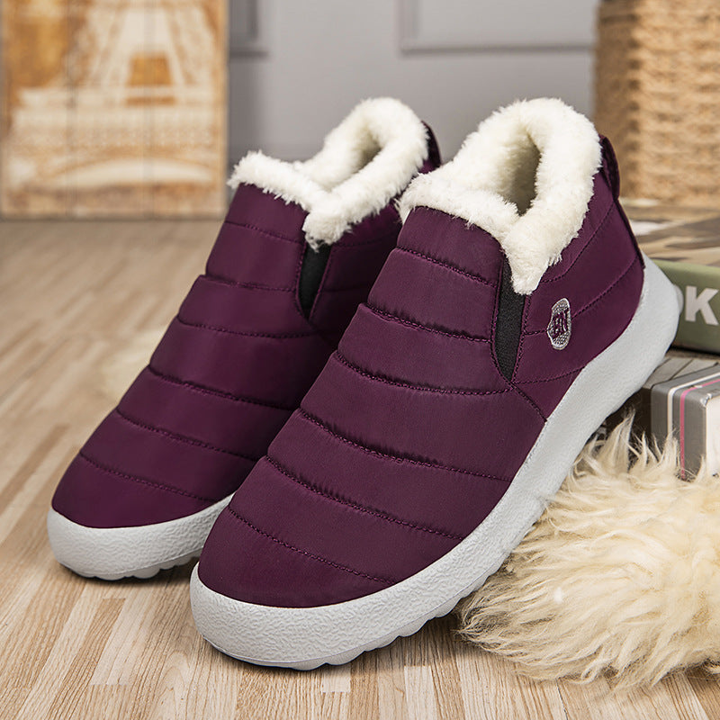 Saskia plum snow boots worn