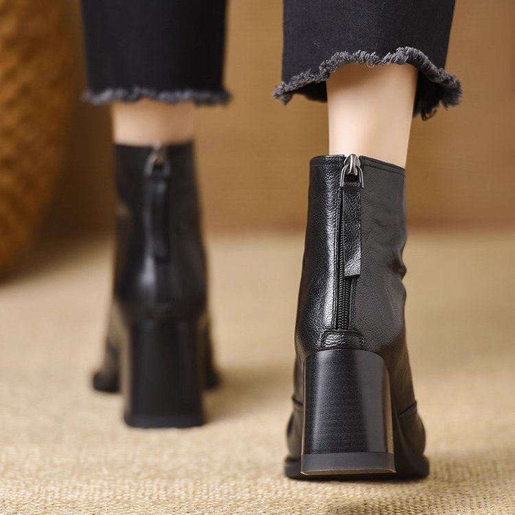 Margot Square-Toe Block Heel Ankle Boots