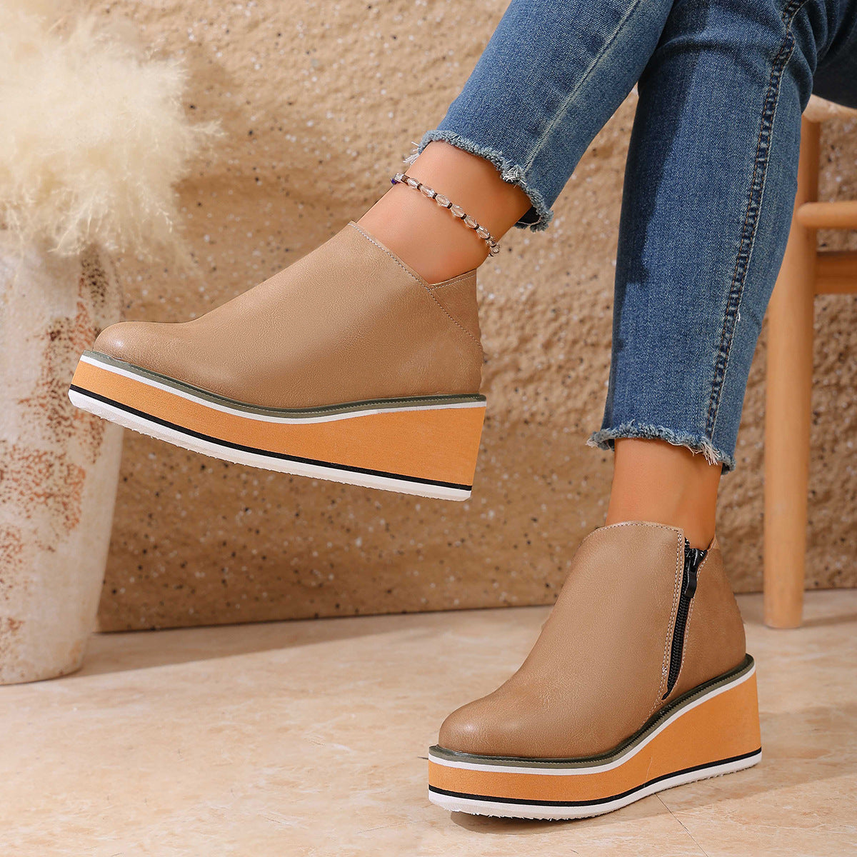 Tove | Platform Wedge Ankle Boots