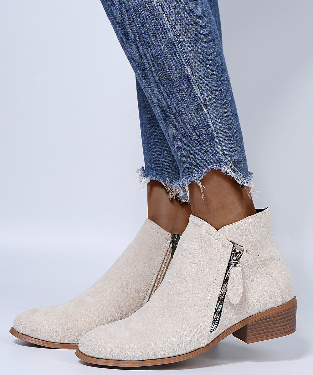 Poppy | Side-Zip Suede-Effect Ankle Boots