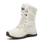 Freya white plush-lined lace-up snow boot