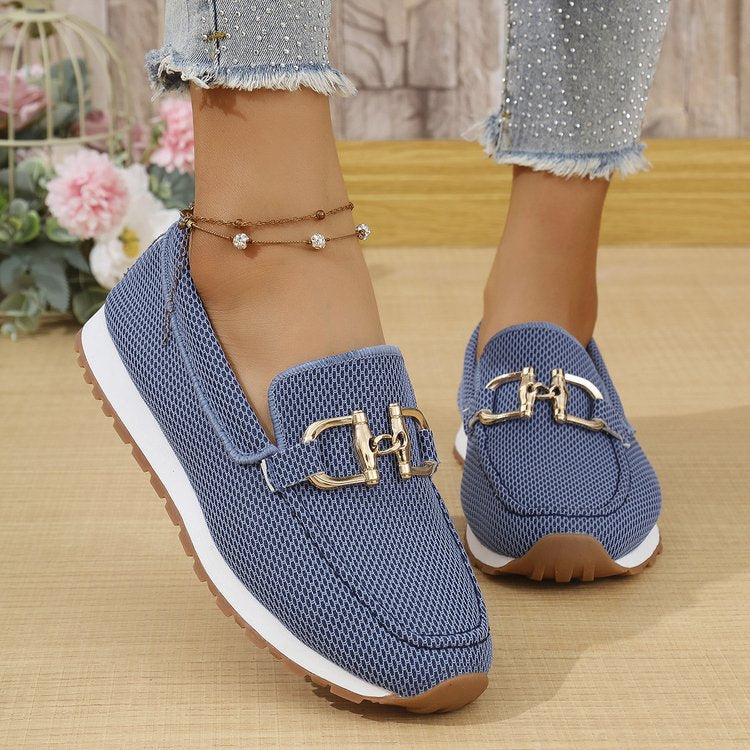Elsie Knit Slip-On Loafers – Blue