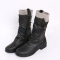 Winnie mid-calf boots with side zip – Black