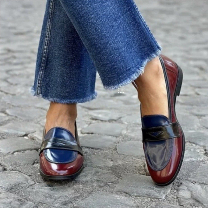 Ines | Colour-Block Patent Loafers