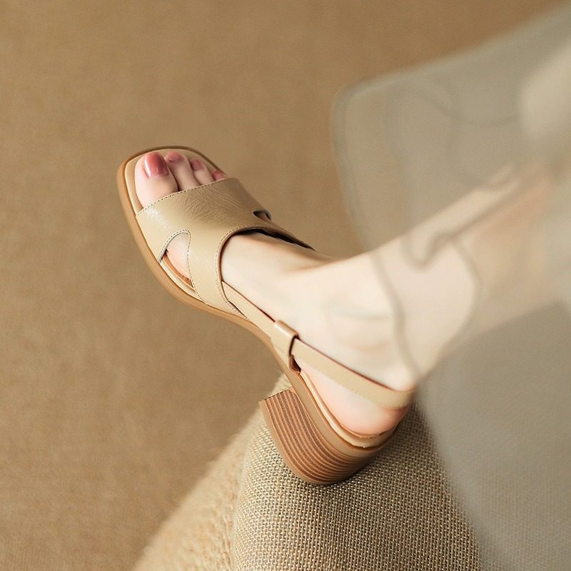 Carmen | Square-Toe Block Heel Sandals