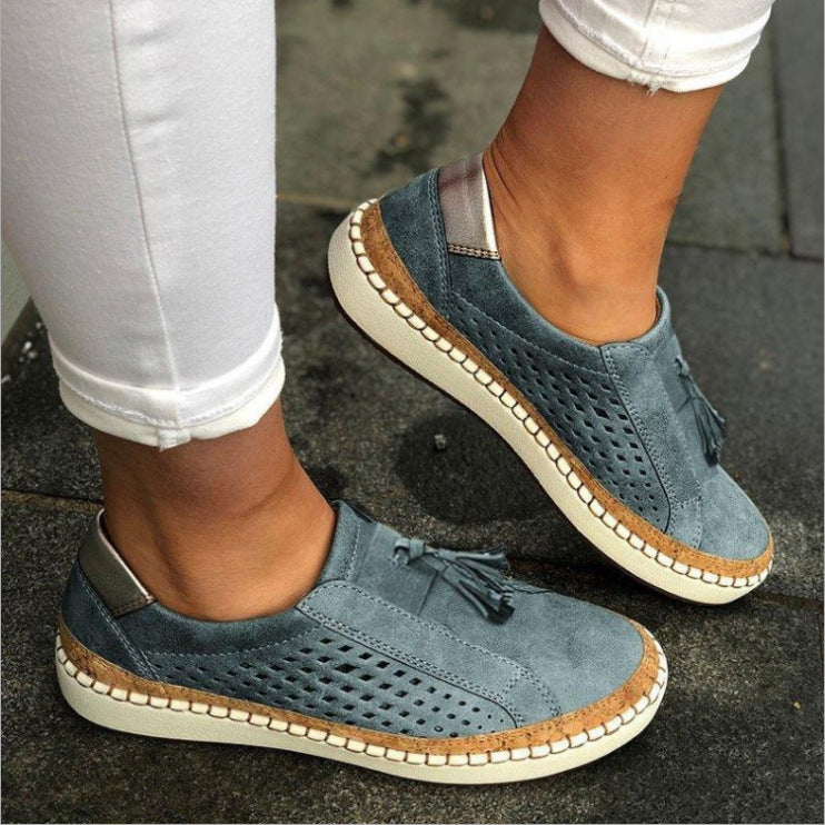 Tallulah | Perforated Tassel Slip-Ons