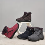 Nell snow boots in burgundy, brown, navy and grey