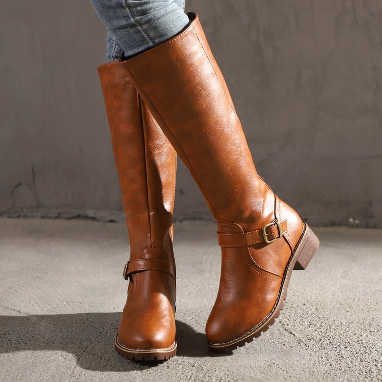 Georgiana | Buckle Knee-High Riding Boots