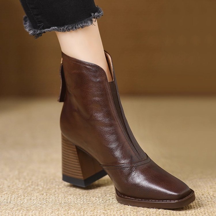 Margot Square-Toe Block Heel Ankle Boots