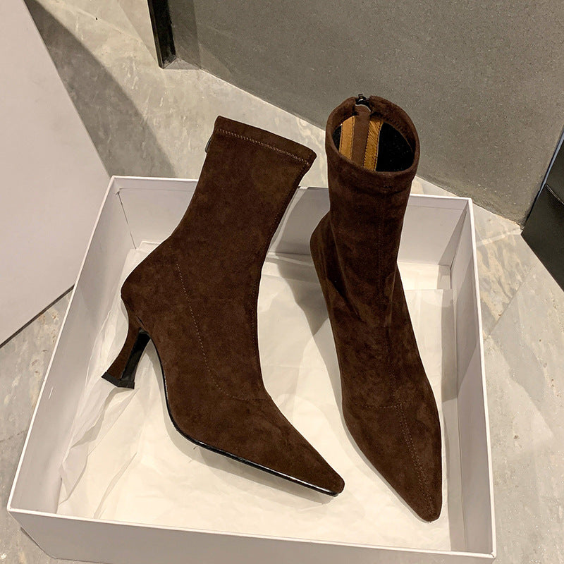 Mila | Pointed Sock Ankle Boots