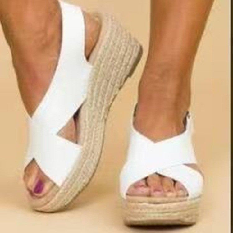 Paloma Cross-Strap Espadrille Wedges